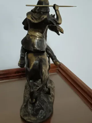 Scultura bronzo cavaliere vintage