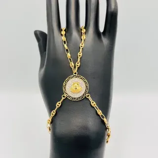 Pulsera Manita Calabrote Medusa Oro 18k
