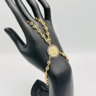 Pulsera Manita Calabrote Medusa Oro 18k
