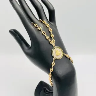 Pulsera Manita Calabrote Medusa Oro 18k