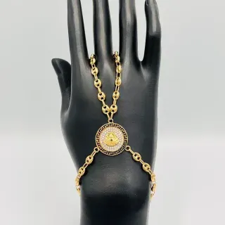 Pulsera Manita Calabrote Medusa Oro 18k