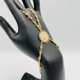Pulsera Manita Calabrote Medusa Oro 18k