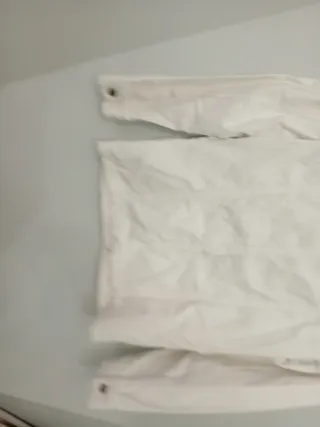 Chaqueta Sahariana Militar Blanca Bolsillos