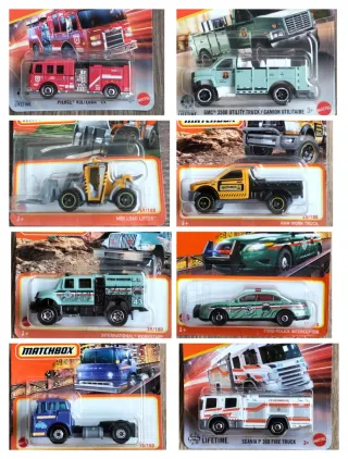 Lote Coches Matchbox: Camión Bomberos, Pick-up, et