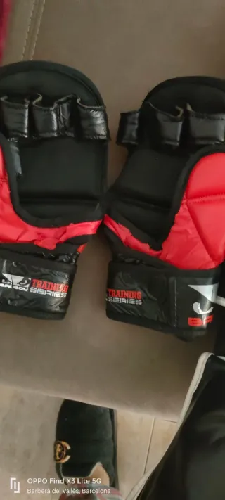 Espinilleras y guantes Bad Boy L/XL