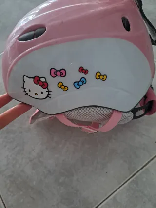 Casco Bicicleta Niña Hello Kitty Rosa