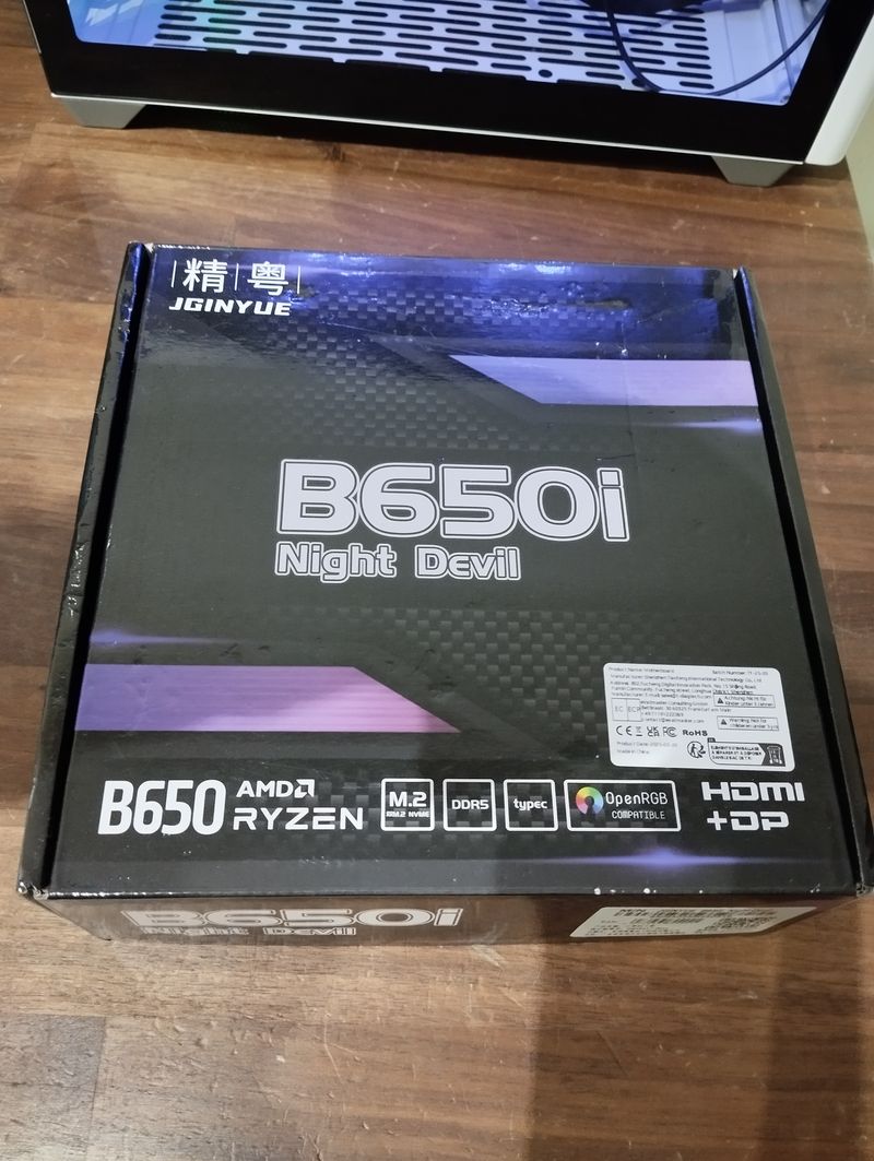 Placa Base JGINYUE B650i Night Devil AM5 Mini ITX