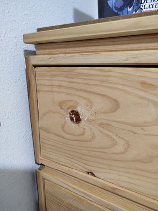 Cómoda 4 cajones madera natural LUFE