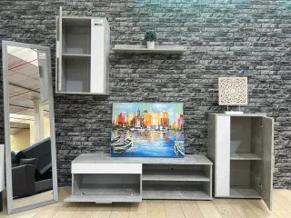 Conjunto Salón Cemento Blanco