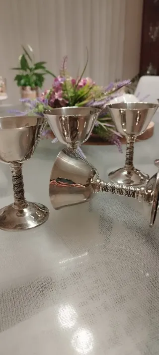 Copas de alpaca baño plata