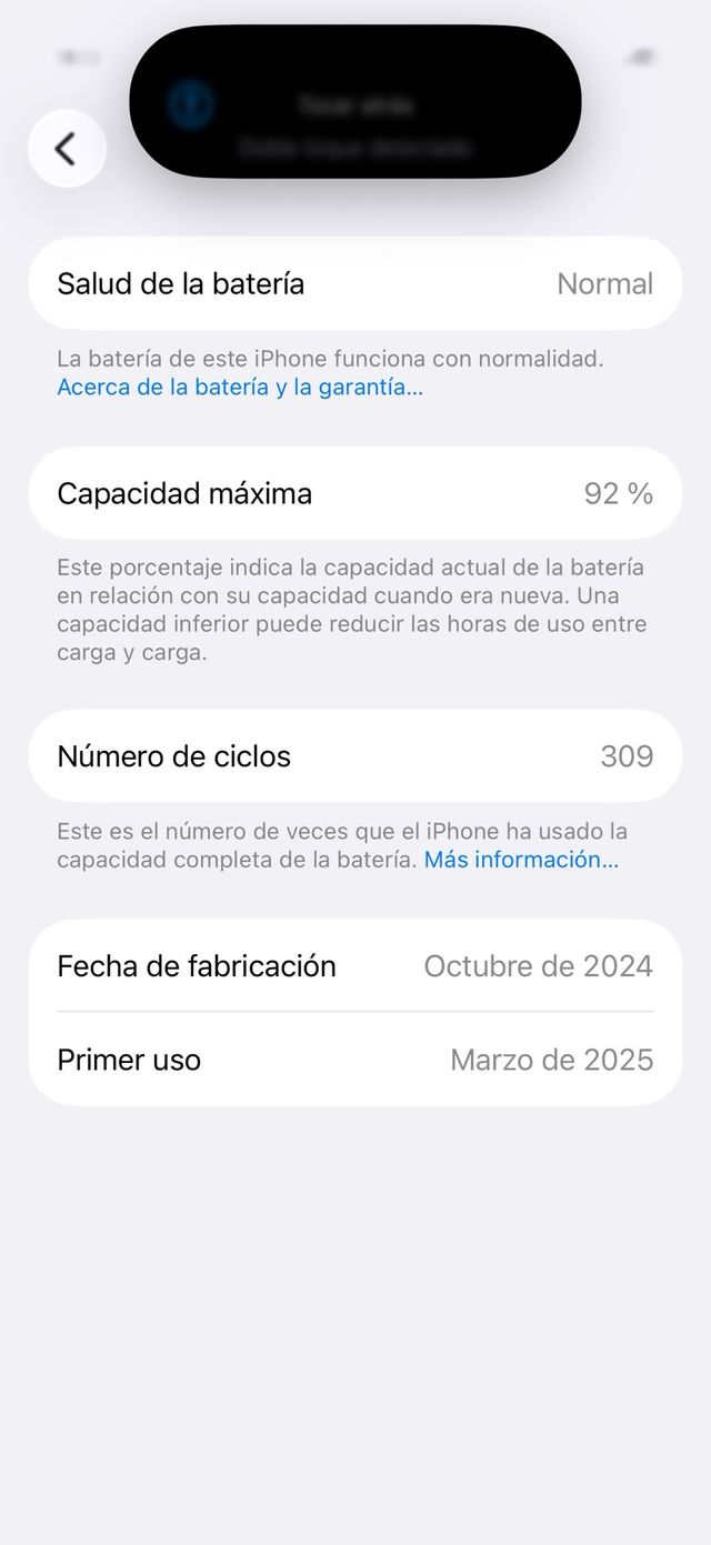 iPhone Negro Batería 92%