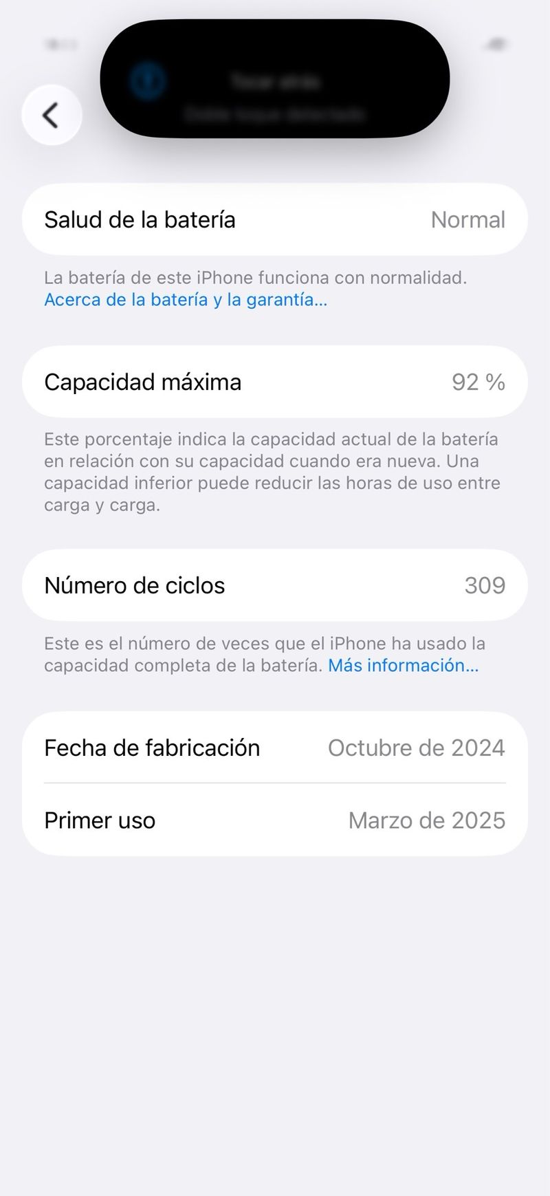 iPhone Negro Batería 92%