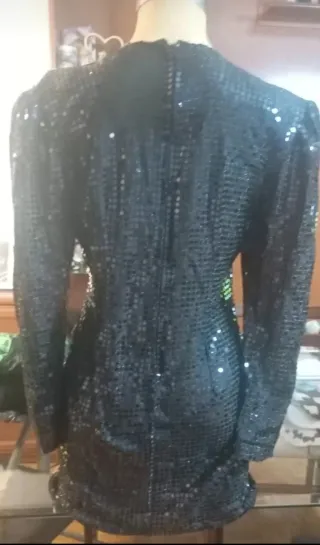 Vestido de fiesta negro lentejuelas