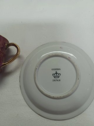 Chávena vintage de coleção com pires