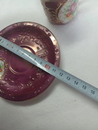 Chávena vintage de coleção com pires