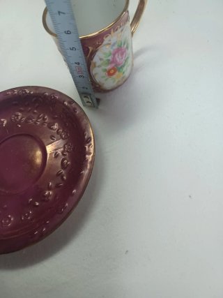 Chávena vintage de coleção com pires