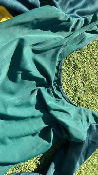 Traje de flamenca verde y amarillo