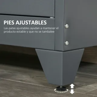 Armario Metálico Gris Doble Puerta 75x33x110cm