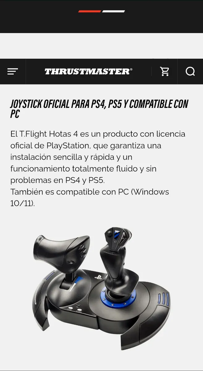 Thrustmaster HOTAS 4 PC/PS5/PS4 Simulador Vuelo afbeelding 7
