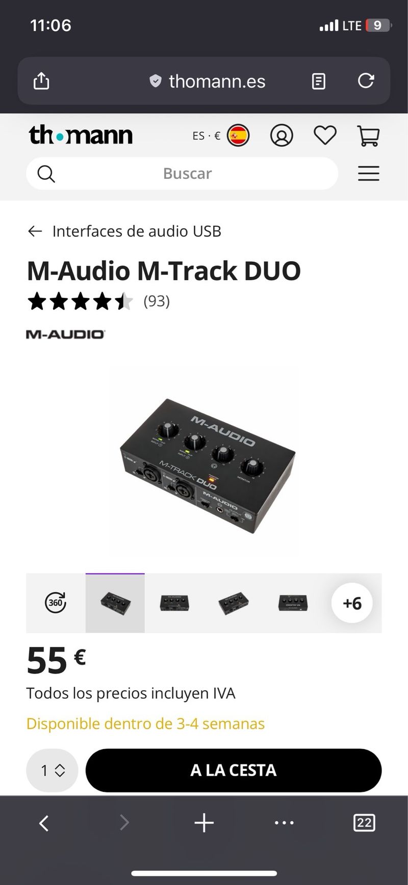 Interfaz de Audio M-Audio M-Track DUO