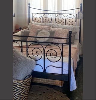 Estructura Cama Hierro Forja Negra,1,60x2mt