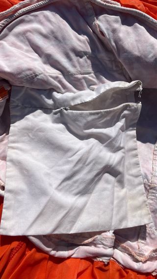 Falda flamenca naranja y blanca volantes