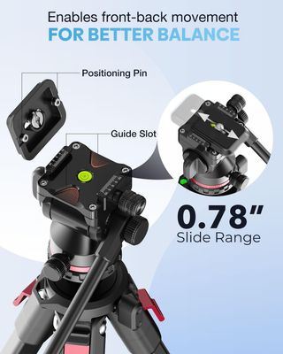 Trípode compacto, 172cm + Cabezal Fluido +90°/-55°