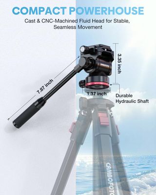 Trípode compacto, 172cm + Cabezal Fluido +90°/-55°