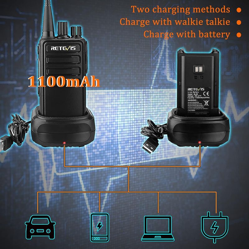 Retevis RB629 Walkie Talkie PMR446 con Auricular afbeelding 7