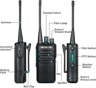 Retevis RB629 Walkie Talkie PMR446 con Auricolare