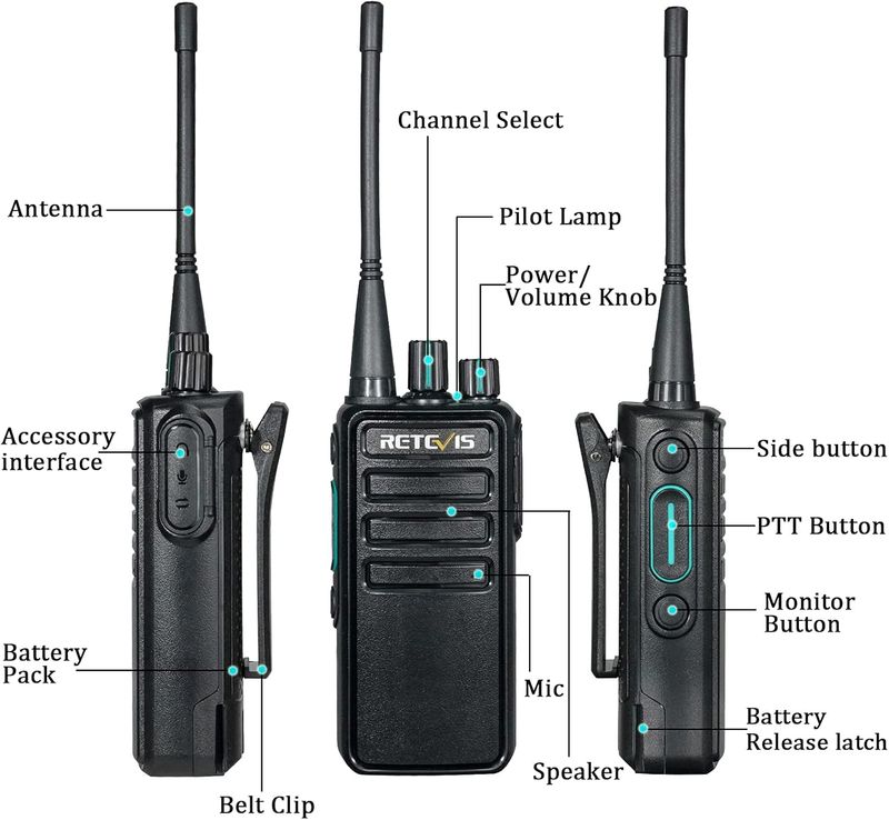 Retevis RB629 Walkie Talkie PMR446 con Auricular afbeelding 8