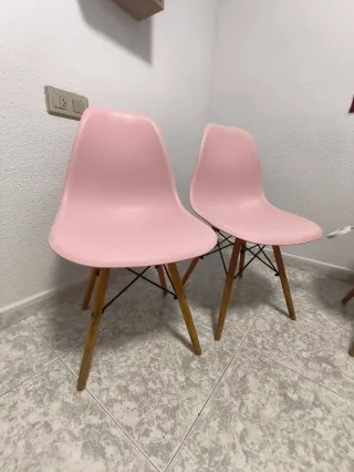 Sillas nórdicas rosas (2 unidades)