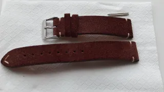 Correa de reloj de cuero marrón 19mm