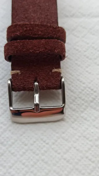 Correa de reloj de cuero marrón 19mm