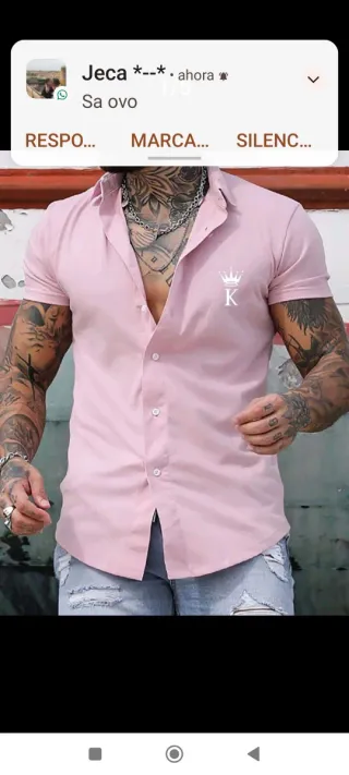 Camisa rosa hombre