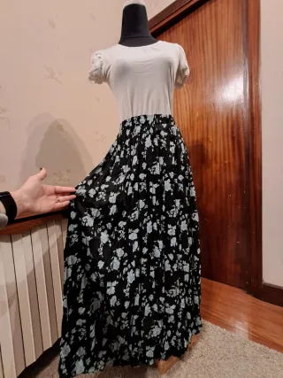 Falda larga estampada floral