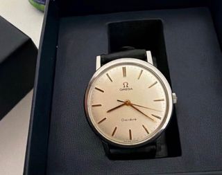 Omega Geneve Reloj de Vestir Plata y Negro