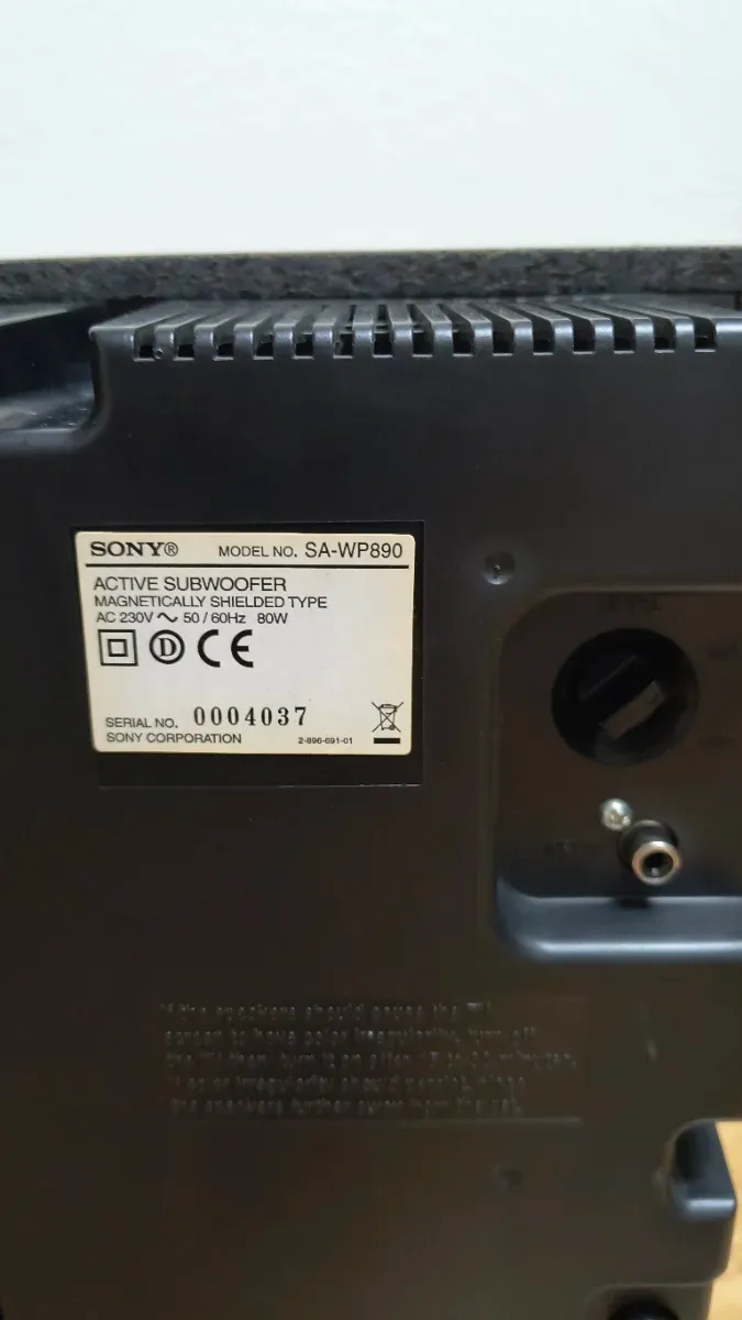 Subwoofer Sony SA-WP890 Activo Negro afbeelding 6