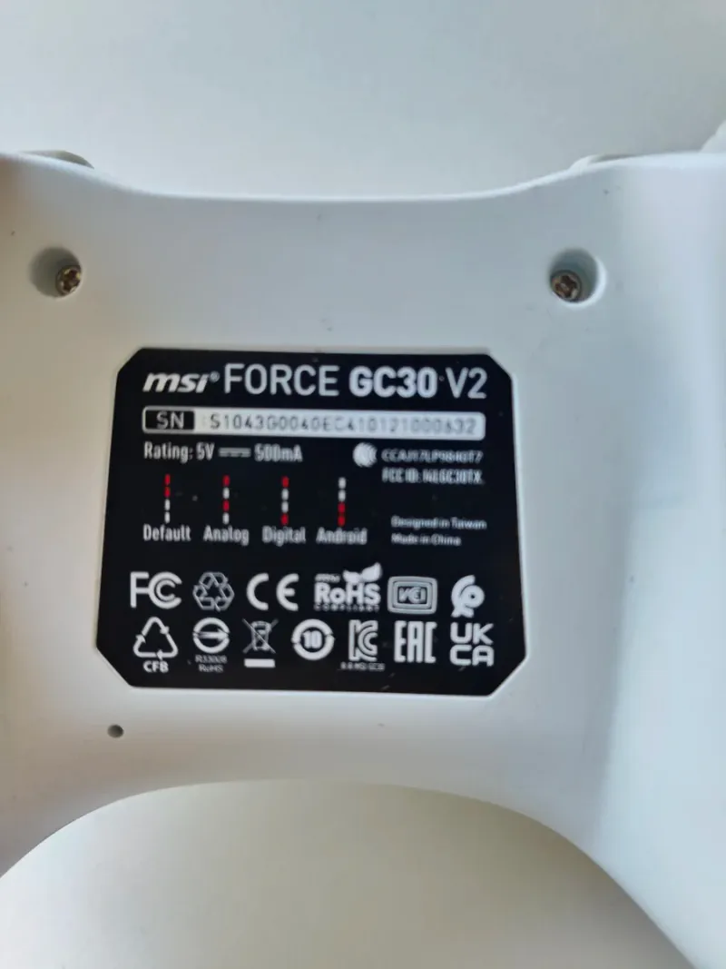 Mando MSI Force GC30 V2 Blanco afbeelding 2
