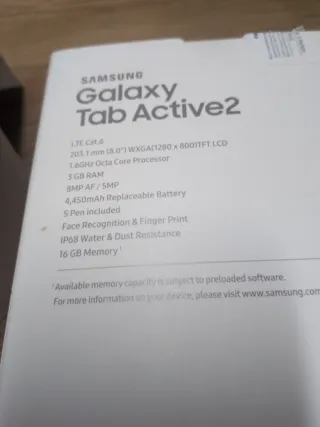 Samsung Galaxy Tab Active 2 Negro