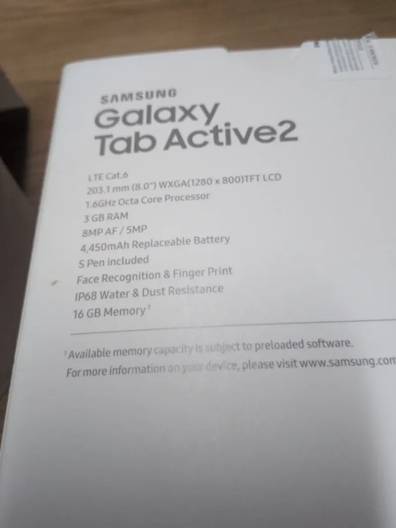 Samsung Galaxy Tab Active 2 Negro afbeelding 9