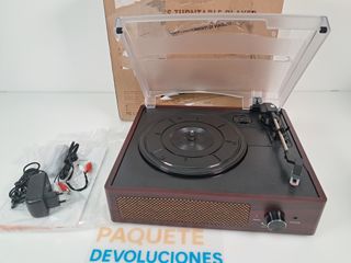 Tocadiscos Bluetooth con Altavoces Marrón