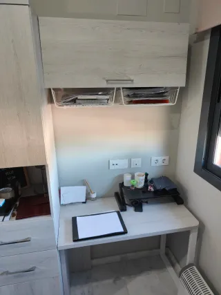 Escritorio juvenil doble y armario (color ártic)