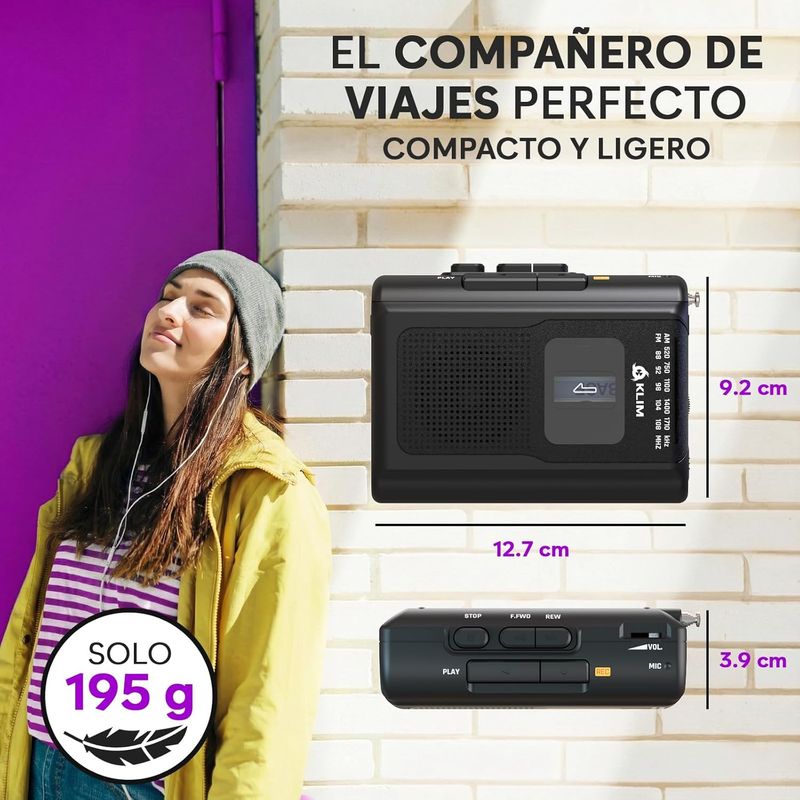 NUEVO - K8 Reproductor Cassette Radio AM/FM afbeelding 2