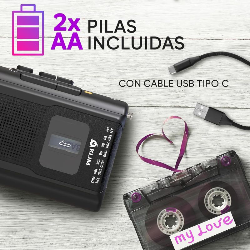 NUEVO - K8 Reproductor Cassette Radio AM/FM afbeelding 4