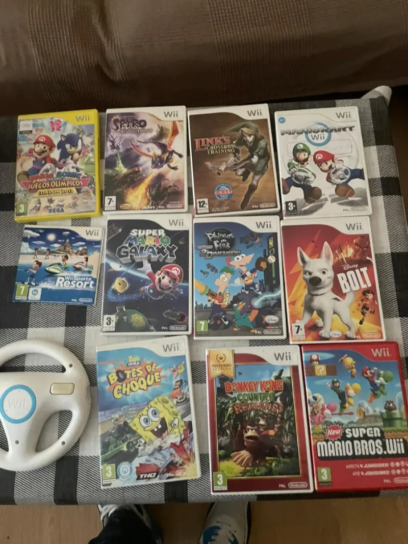 Consola Wii + 11 Juegos + Volante Mario Kart