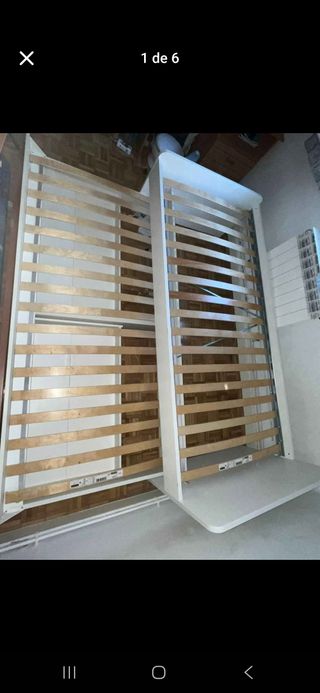 Cama nido blanca con somier de madera