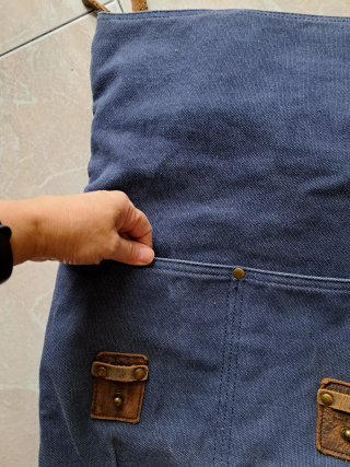 Zaino Crazy Lou Paris denim e cuoio