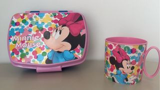 Lote Minnie Mouse: Fiambrera y Vaso