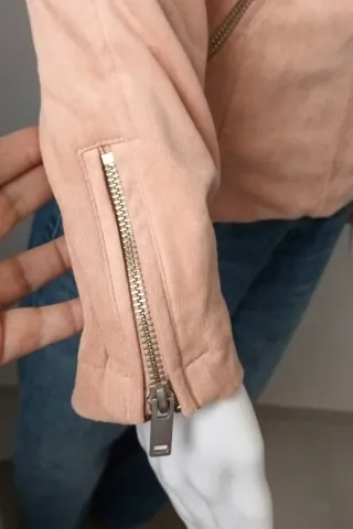 Chaqueta Biker Antelina Rosa T. S/M